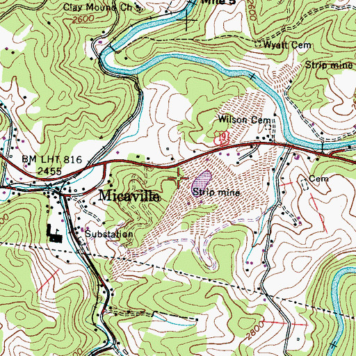 Topographic Map of Township of Crabtree, NC