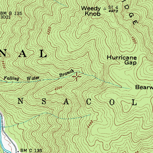 Topographic Map of Township of Pensacola, NC