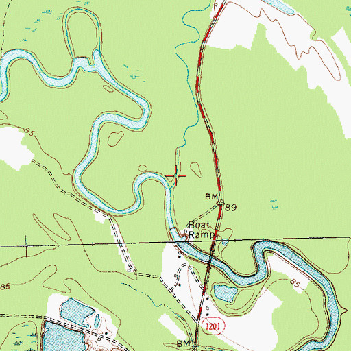 Topographic Map of Bawdy Creek, NC