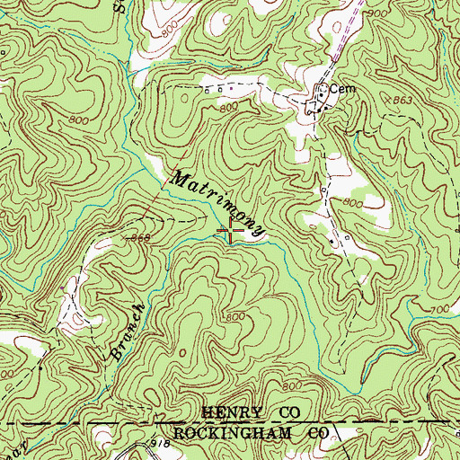 Topographic Map of Bear Branch, NC