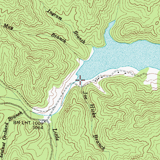 Topographic Map of Choga Creek, NC