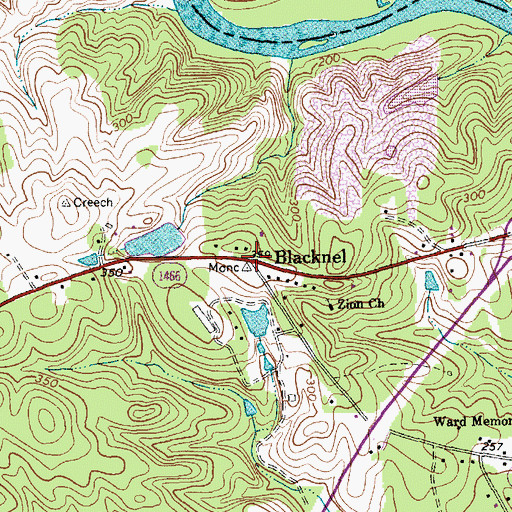 Topographic Map of Blacknel, NC