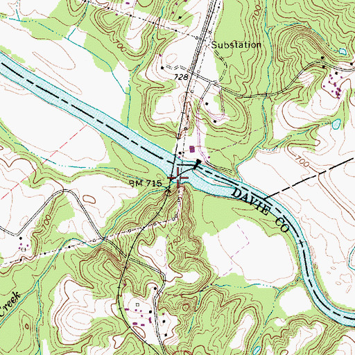 Topographic Map of Carters Creek, NC