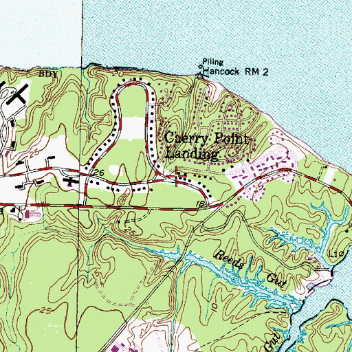 Topographic Map of Cherry Point Landing (historical), NC