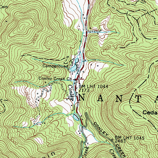 Topographic Map of Connelly Creek Church, NC