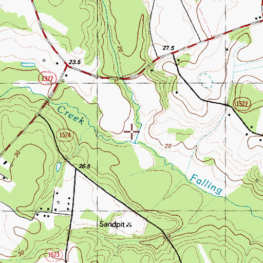 Topographic Map of Moseley Creek, NC