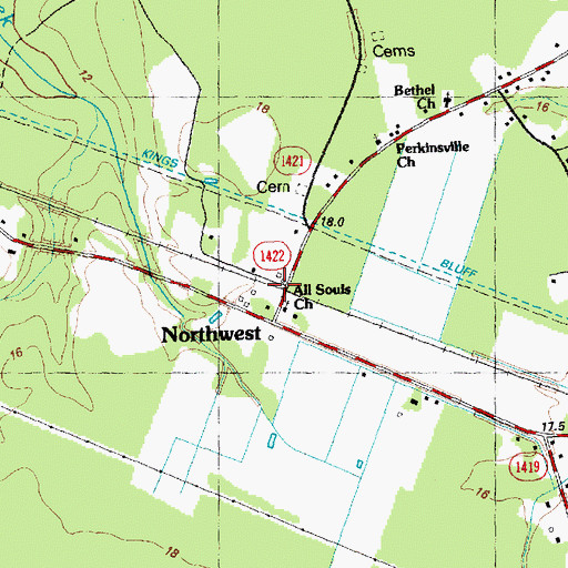 Topographic Map of Northwest, NC