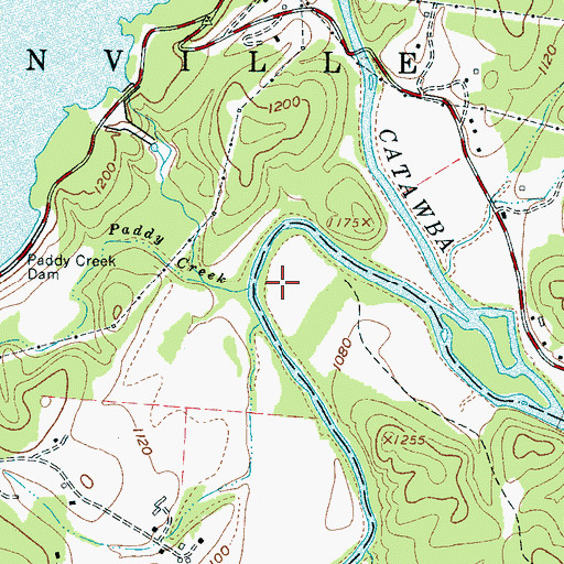 Topographic Map of Old Paddy Creek, NC