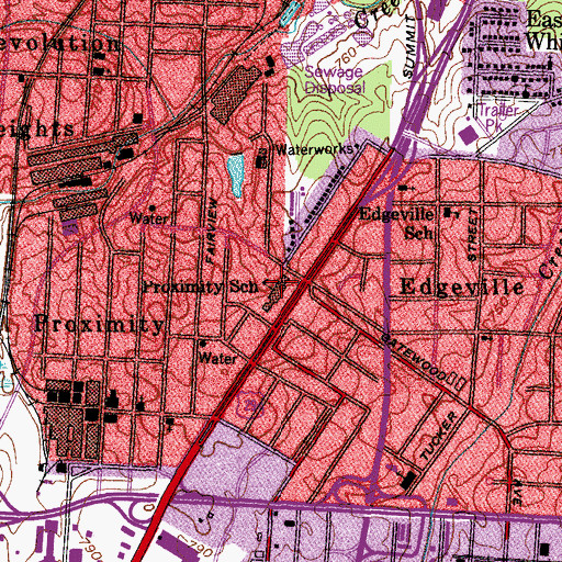 Topographic Map of Proximity School, NC