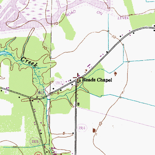Topographic Map of Reads Chapel, NC