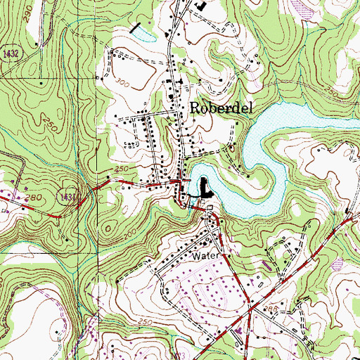 Topographic Map of Roberdell, NC