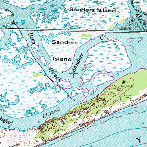 Topographic Map of Sanders Creek, NC