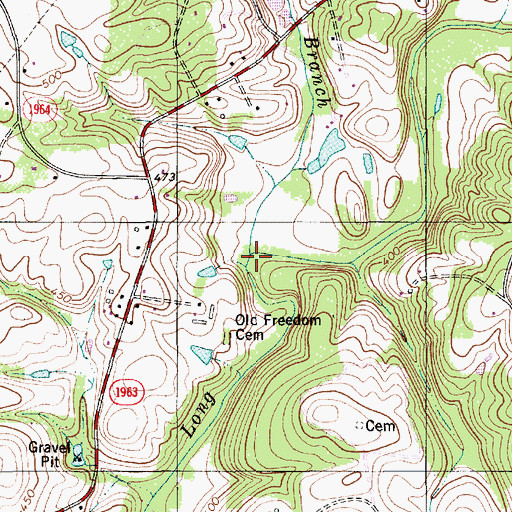 Topographic Map of Scaly Bark Branch, NC