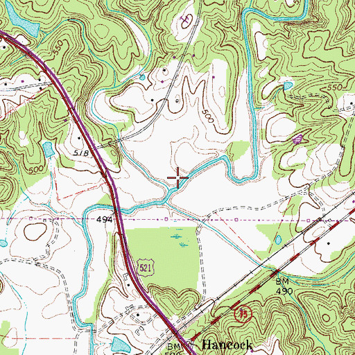 Topographic Map of Sixmile Creek, SC