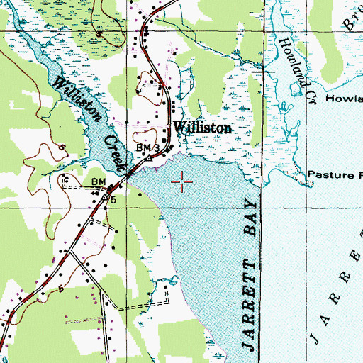 Topographic Map of Williston Creek, NC