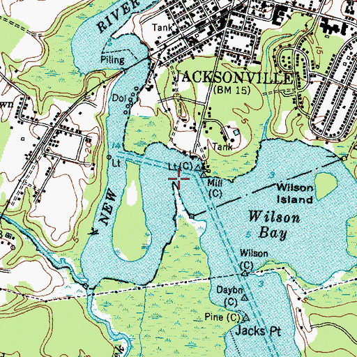Topographic Map of Ethridge Point, NC