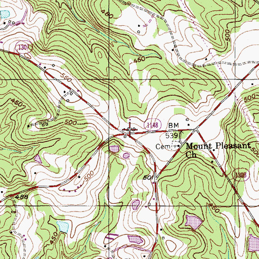 Topographic Map of Lentzton, NC