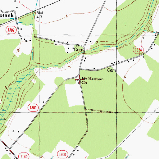 Topographic Map of Mount Hermon Church, NC