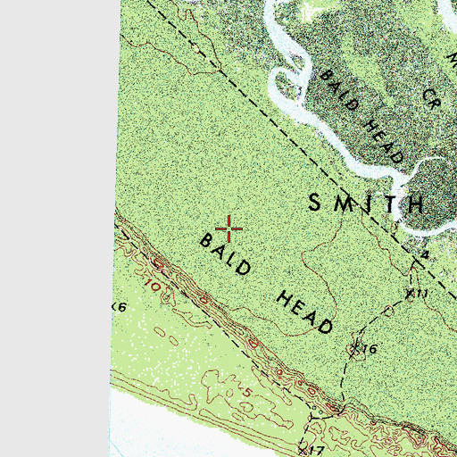 Topographic Map of Bald Head Island, NC