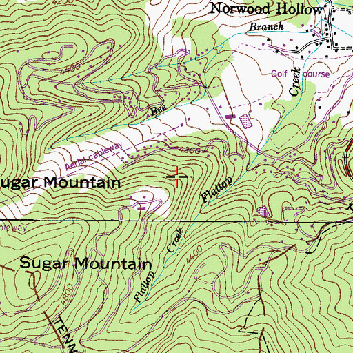 Topographic Map of Sugar Mountain, NC