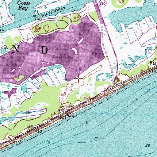 Topographic Map of North Topsail Beach, NC