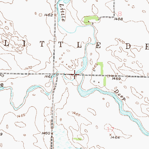 Topographic Map of Spring Coulee, ND