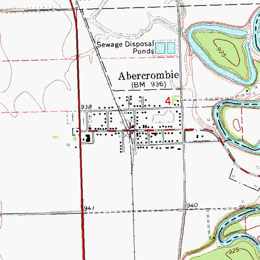 Topographic Map of Abercrombie, ND