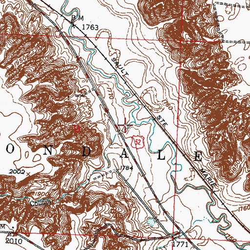 Topographic Map of Aennis Coulee, ND
