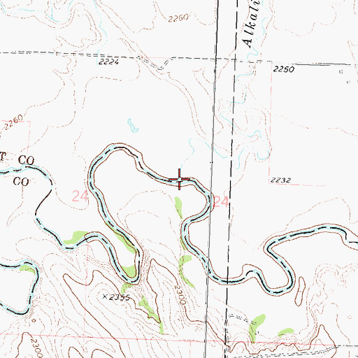 Topographic Map of Alkali Creek, ND