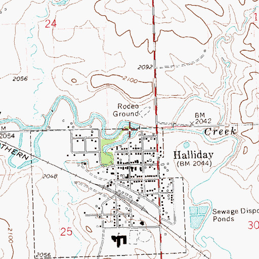 Topographic Map of Alkali Creek, ND