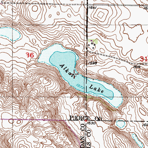 Topographic Map of Alkali Lake, ND