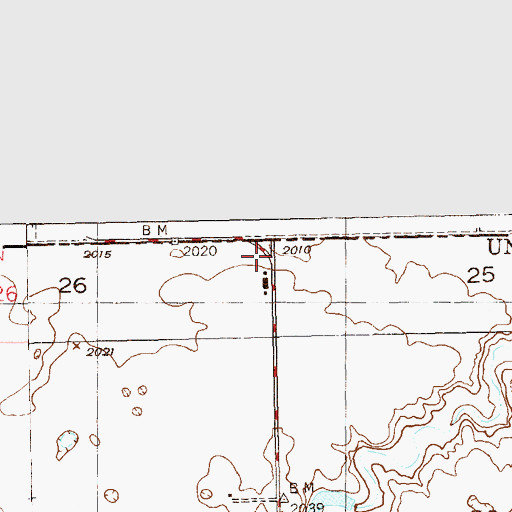 Topographic Map of Ambrose Station, ND