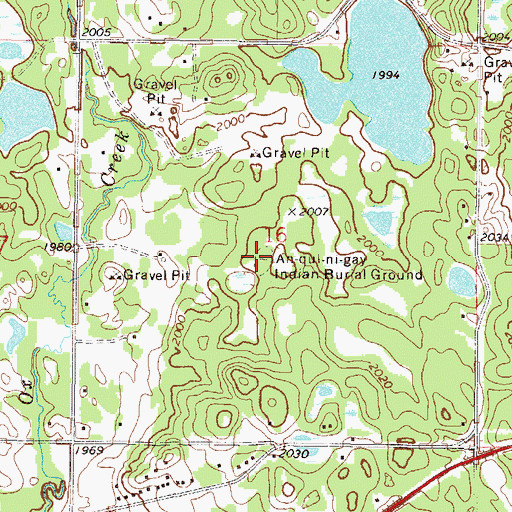 Topographic Map of An - Qui - Ni - Gay Indian Burial Ground, ND