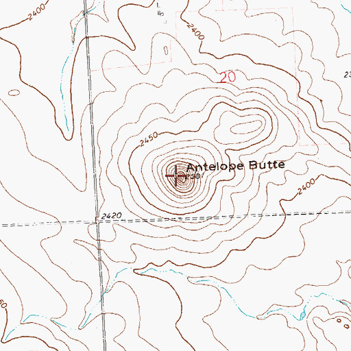 Topographic Map of Antelope Butte, ND