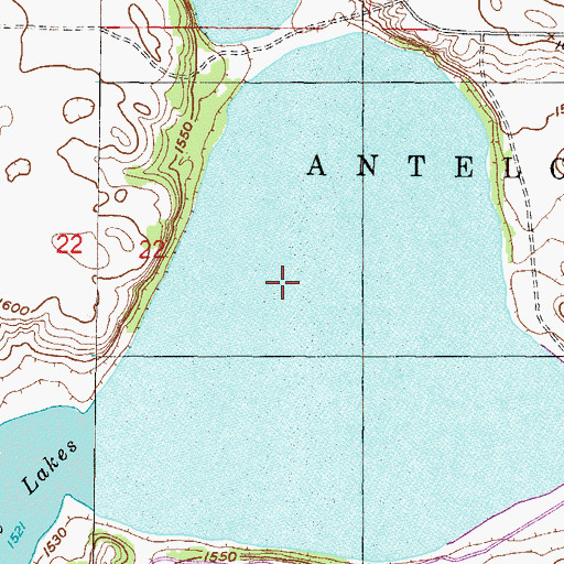 Topographic Map of Antelope Lakes, ND