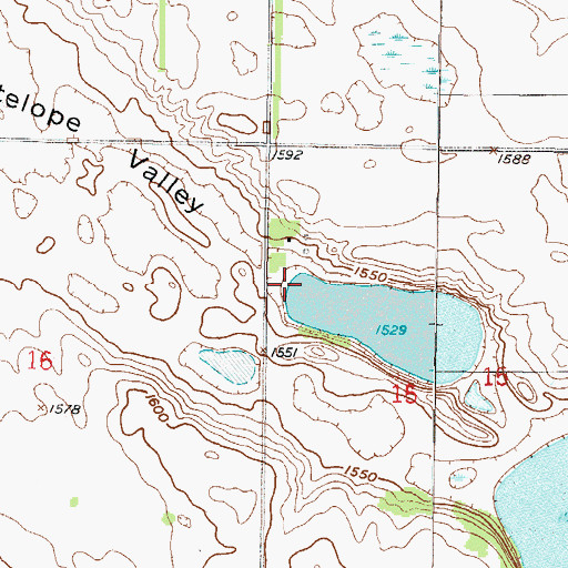 Topographic Map of Antelope Valley, ND