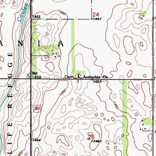 Topographic Map of Antiochia Church, ND