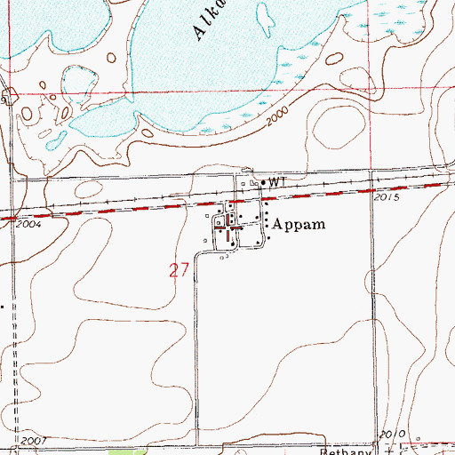 Topographic Map of Appam, ND