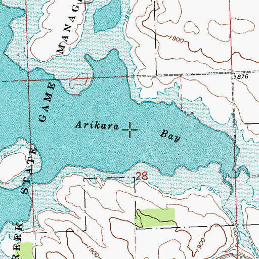 Topographic Map of Arikara Bay, ND