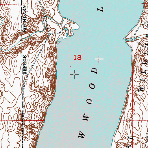 Topographic Map of Arrowwood Lake, ND