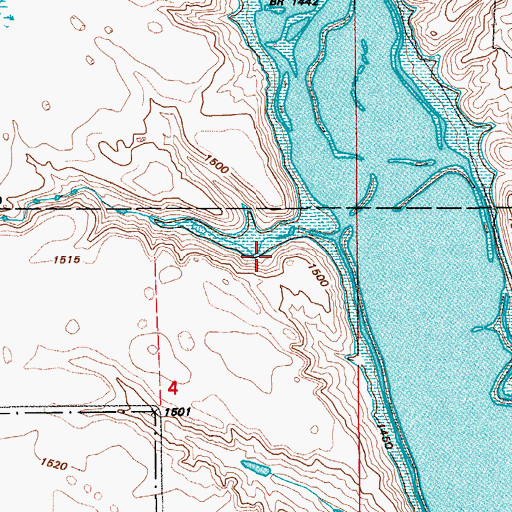 Topographic Map of Arrowwood National Wildlife Refuge, ND