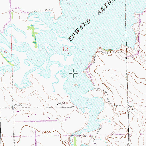Topographic Map of Ash Creek, ND