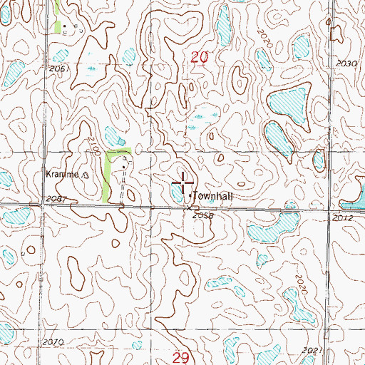 Topographic Map of Aurena School Number 1, ND
