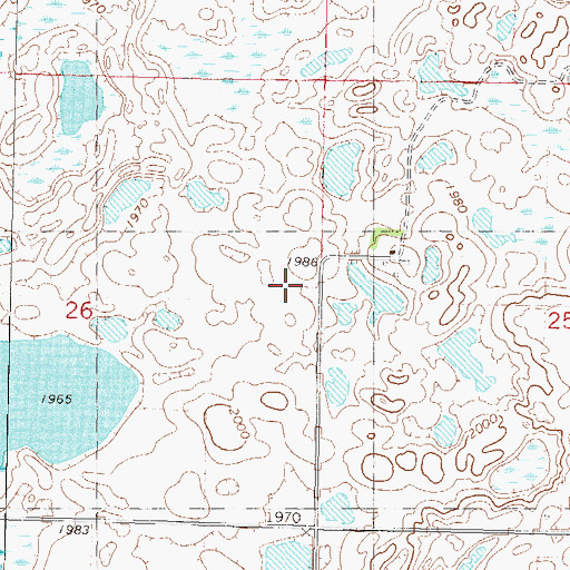 Topographic Map of Aurena School Number 3, ND