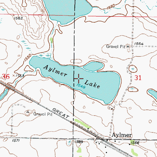 Topographic Map of Aylmer Lake, ND