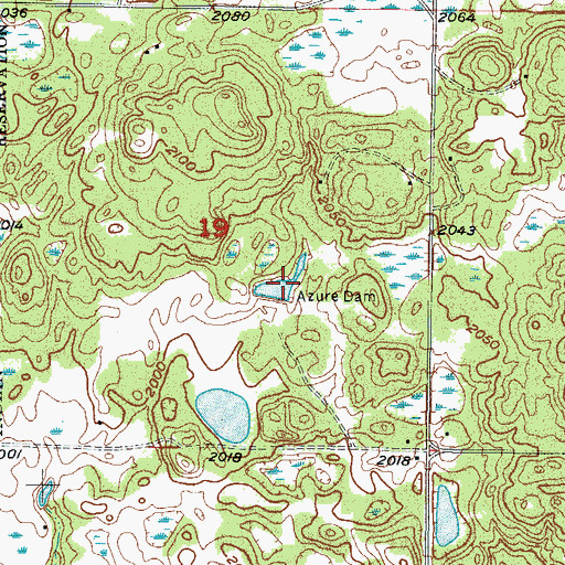 Topographic Map of Azure Dam, ND