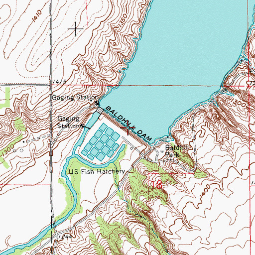 Topographic Map of Baldhill Dam, ND