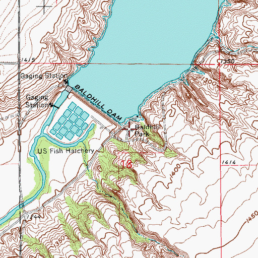 Topographic Map of Baldhill Park, ND