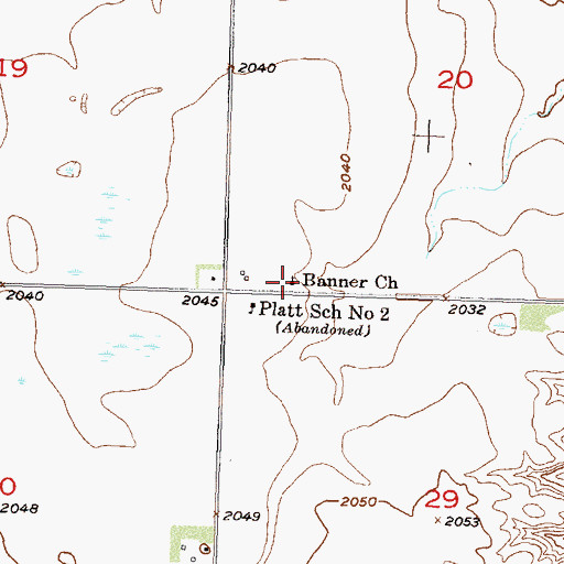 Topographic Map of Banner Church, ND