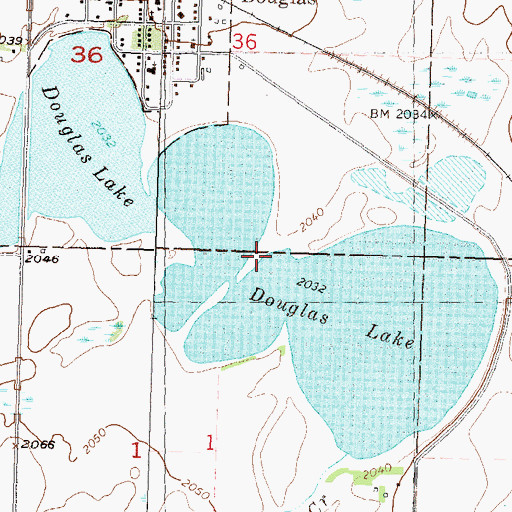 Topographic Map of Bartons Lake, ND